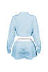 Wesley Pin Stripe Collared Top & Shorts SET